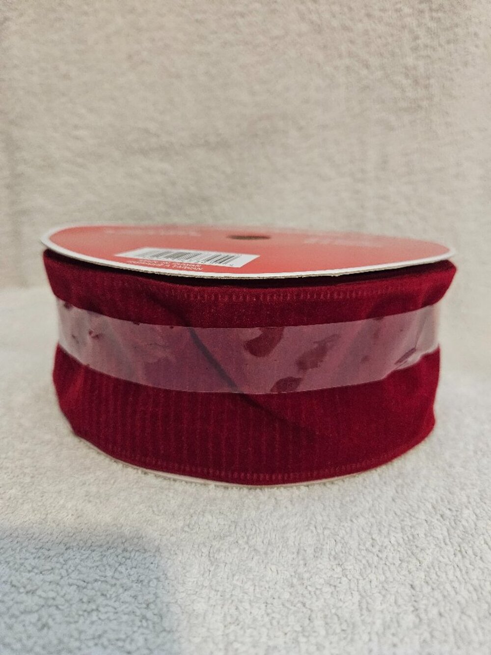 2.5”x 60' Ft Red Ribbed Soft Feel Holiday Wired Edge Ribbon Wreath Bow Wrapping